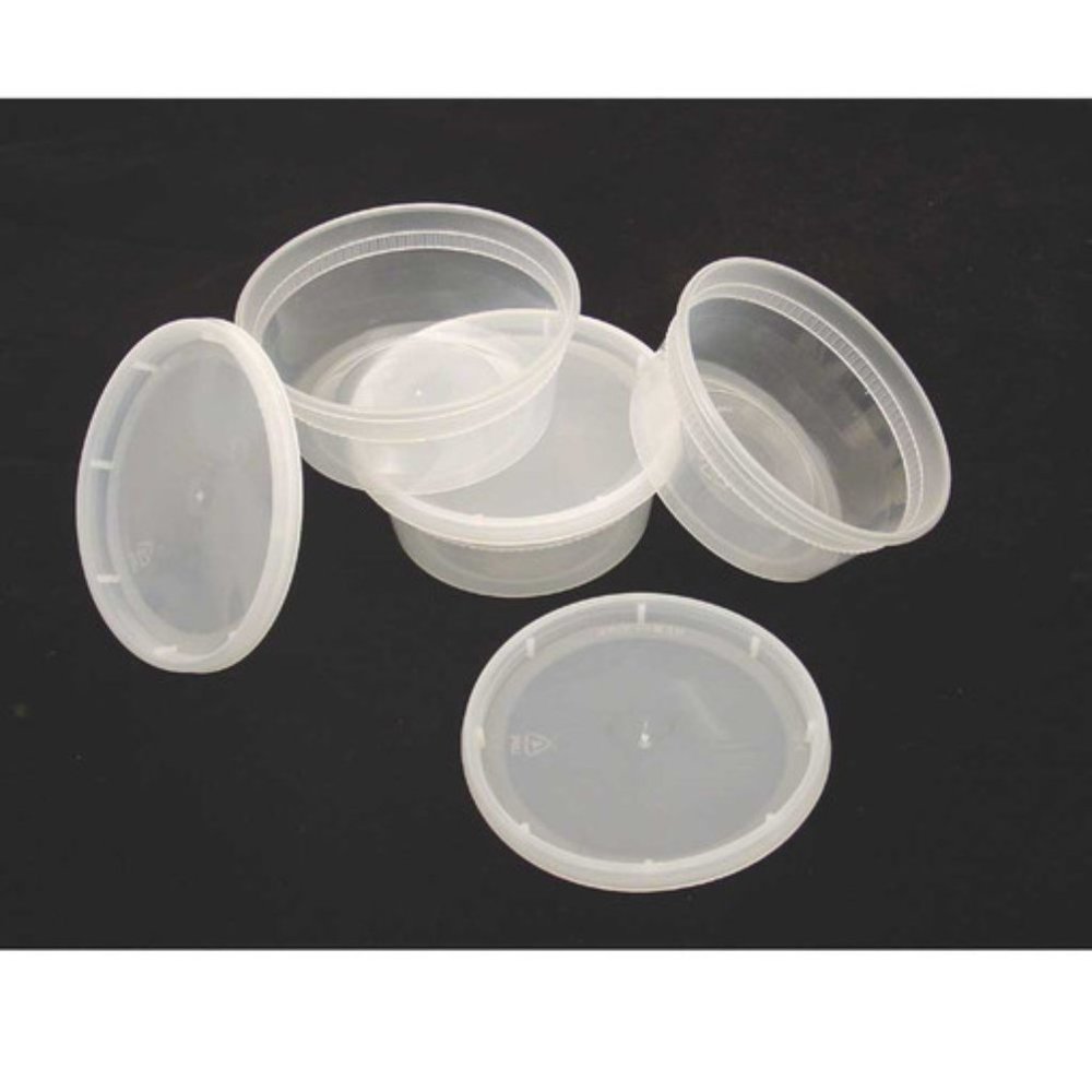 Clear 8 oz deli container with lid package of 12